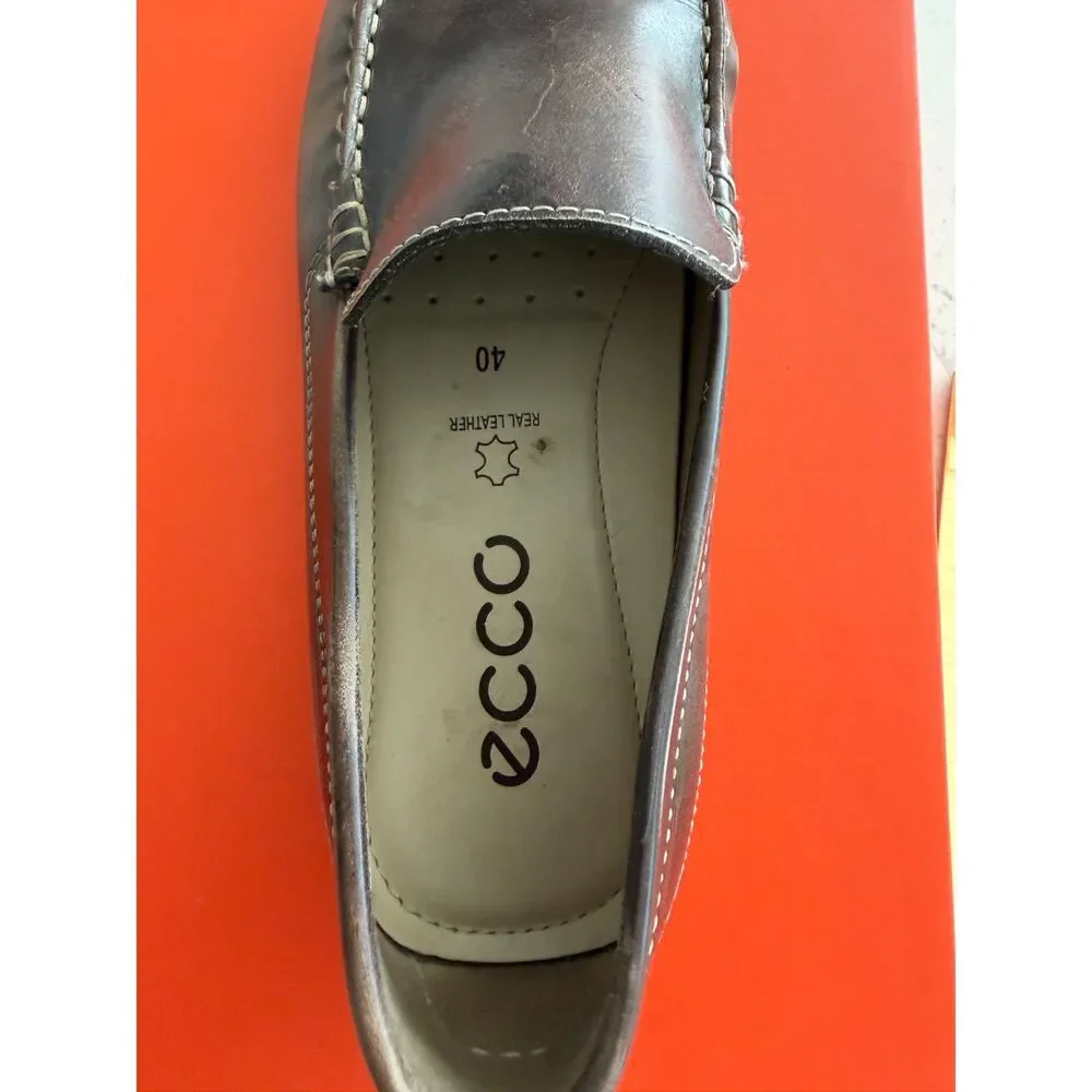 ECCO Fusion II Men's Cocoa Brown Leather Slip-On Moc Toe Loafers